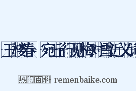 玉楼春·宛丘行见梅对雪近义词是什么意思的图片